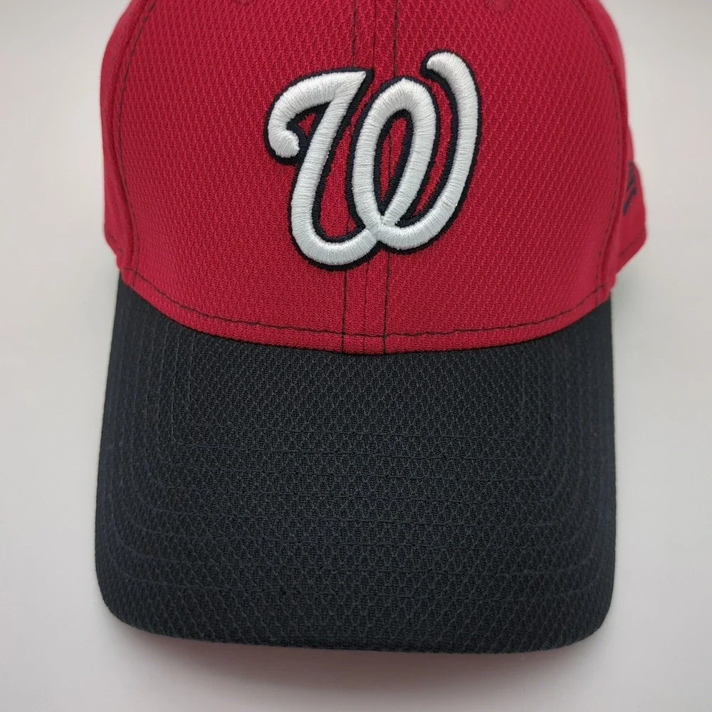 Washington Nationals Hat Cap Strapback Adjustable Red Black Mens New Era Mesh